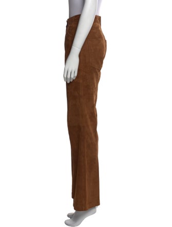 Salvatore Ferragamo Lamb Leather Wide Leg Pants