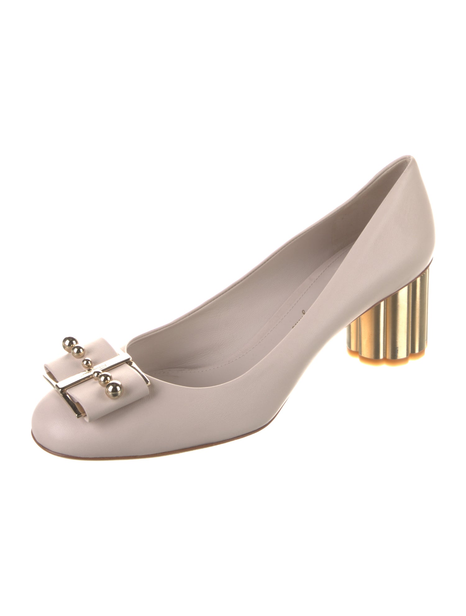 Salvatore Ferragamo Leather Bow Accents Pumps