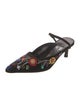 Salvatore Ferragamo Velvet Floral Print Mules