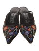 Salvatore Ferragamo Velvet Floral Print Mules