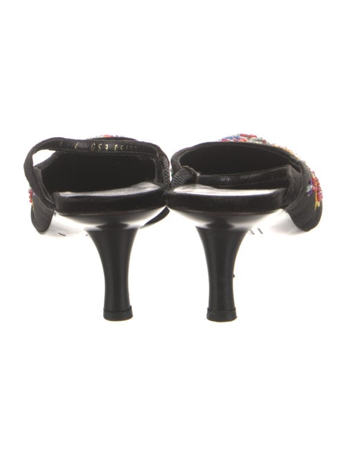 Salvatore Ferragamo Velvet Floral Print Mules