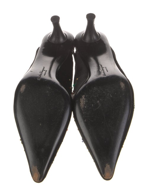 Salvatore Ferragamo Velvet Floral Print Mules