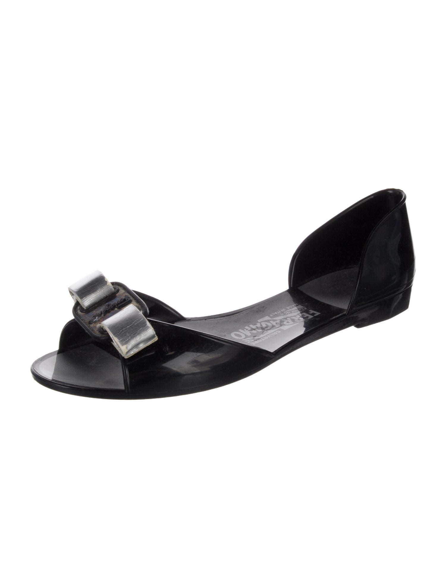 Salvatore Ferragamo Vara Bow Accent Rubber Slides
