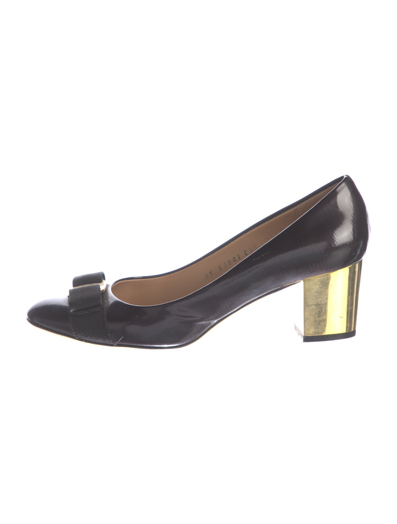 Salvatore Ferragamo Patent Leather Bow Accents Pumps
