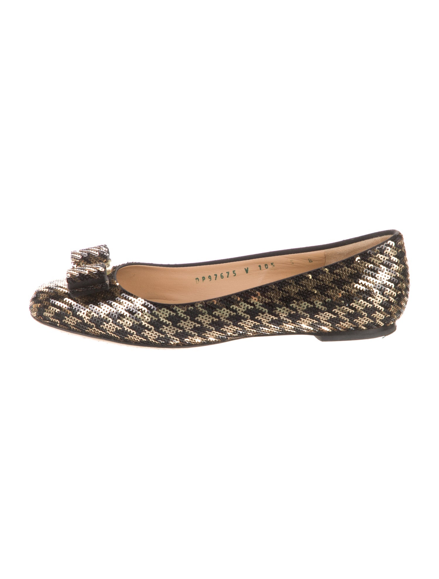 Salvatore Ferragamo Sequins Animal Print Ballet Flats
