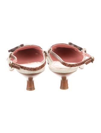 Salvatore Ferragamo Canvas Animal Print Mules