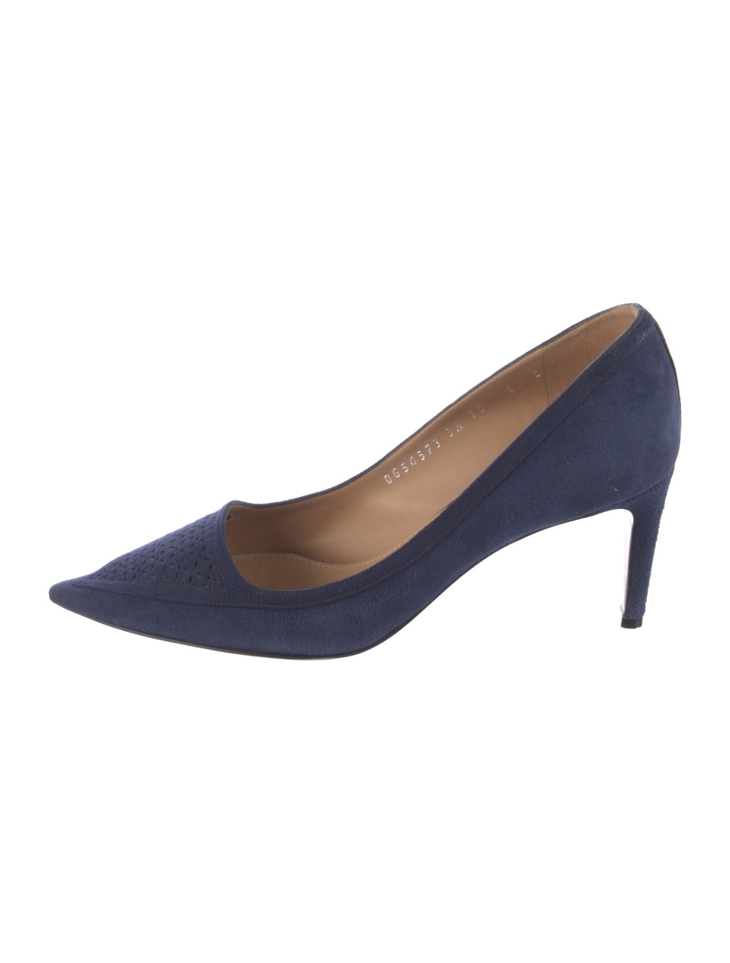 Salvatore Ferragamo Suede Lasercut Accents Pumps