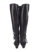 Salvatore Ferragamo Leather Chain-Link Accents Riding Boots