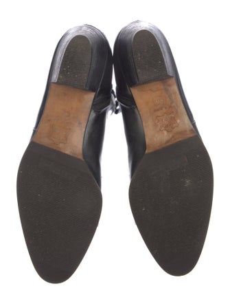 Salvatore Ferragamo Leather Chain-Link Accents Riding Boots