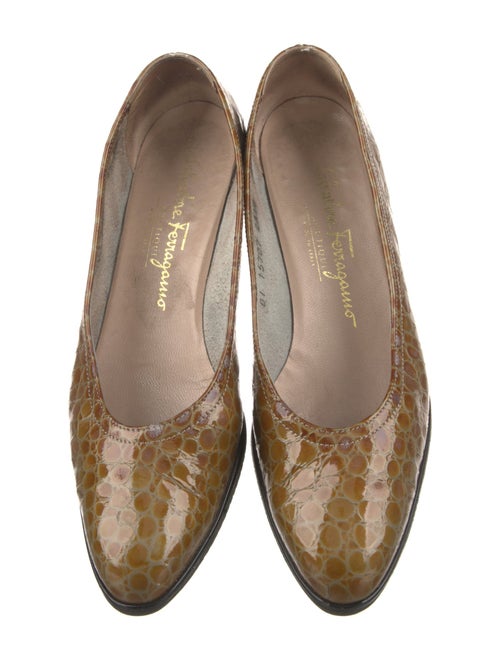 Salvatore Ferragamo Leather Animal Print Flats