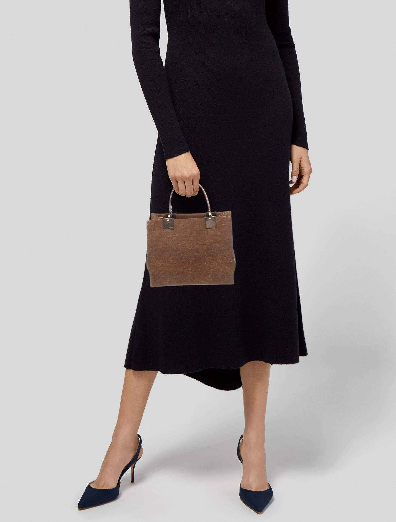 Salvatore Ferragamo Canvas Top Handle Bag