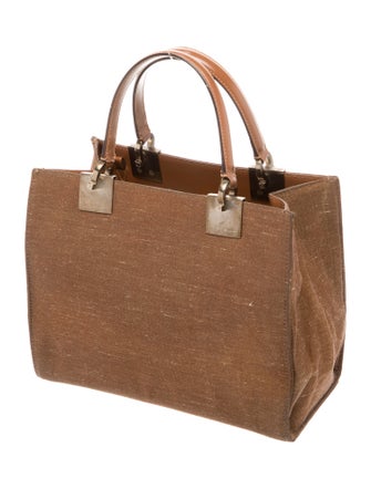 Salvatore Ferragamo Canvas Top Handle Bag