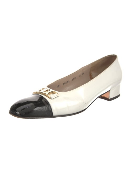 Salvatore Ferragamo Leather Animal Print Slingback Pumps