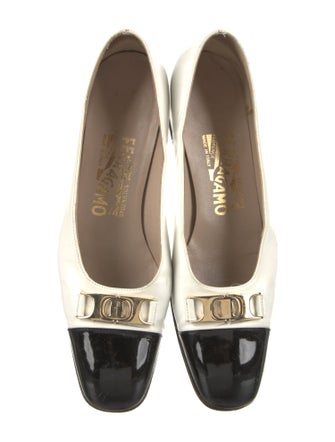 Salvatore Ferragamo Leather Animal Print Slingback Pumps