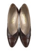 Salvatore Ferragamo Leather Lasercut Accents Pumps