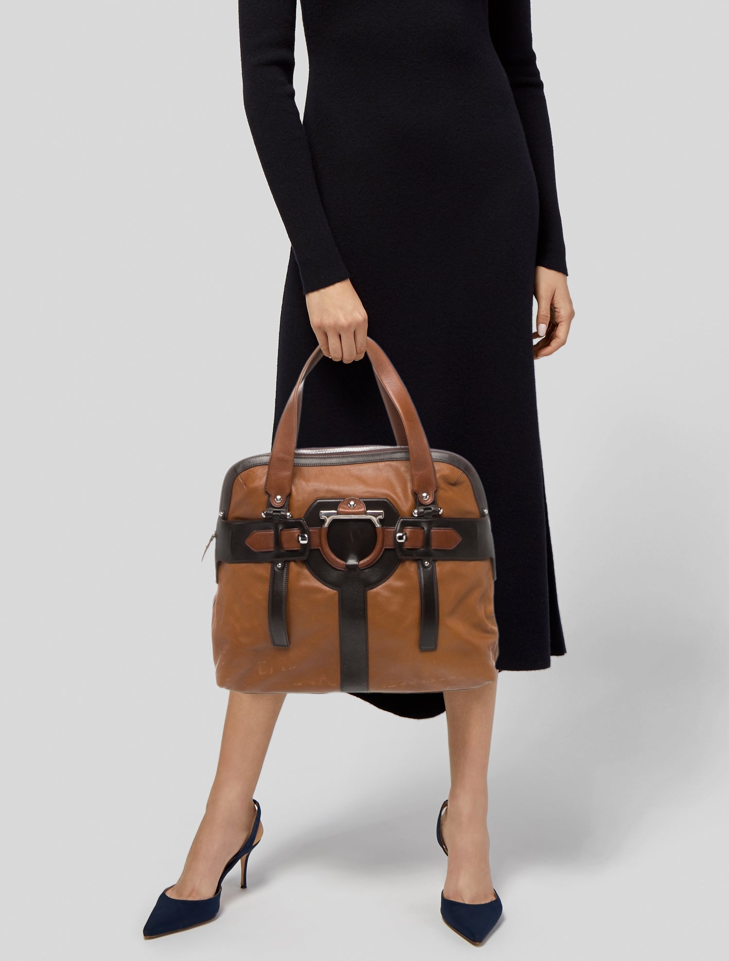 Salvatore Ferragamo Leather Top Handle Bag