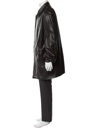 Salvatore Ferragamo Leather Overcoat