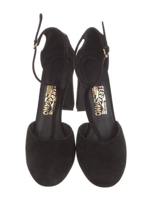 Salvatore Ferragamo Suede T-Strap Pumps