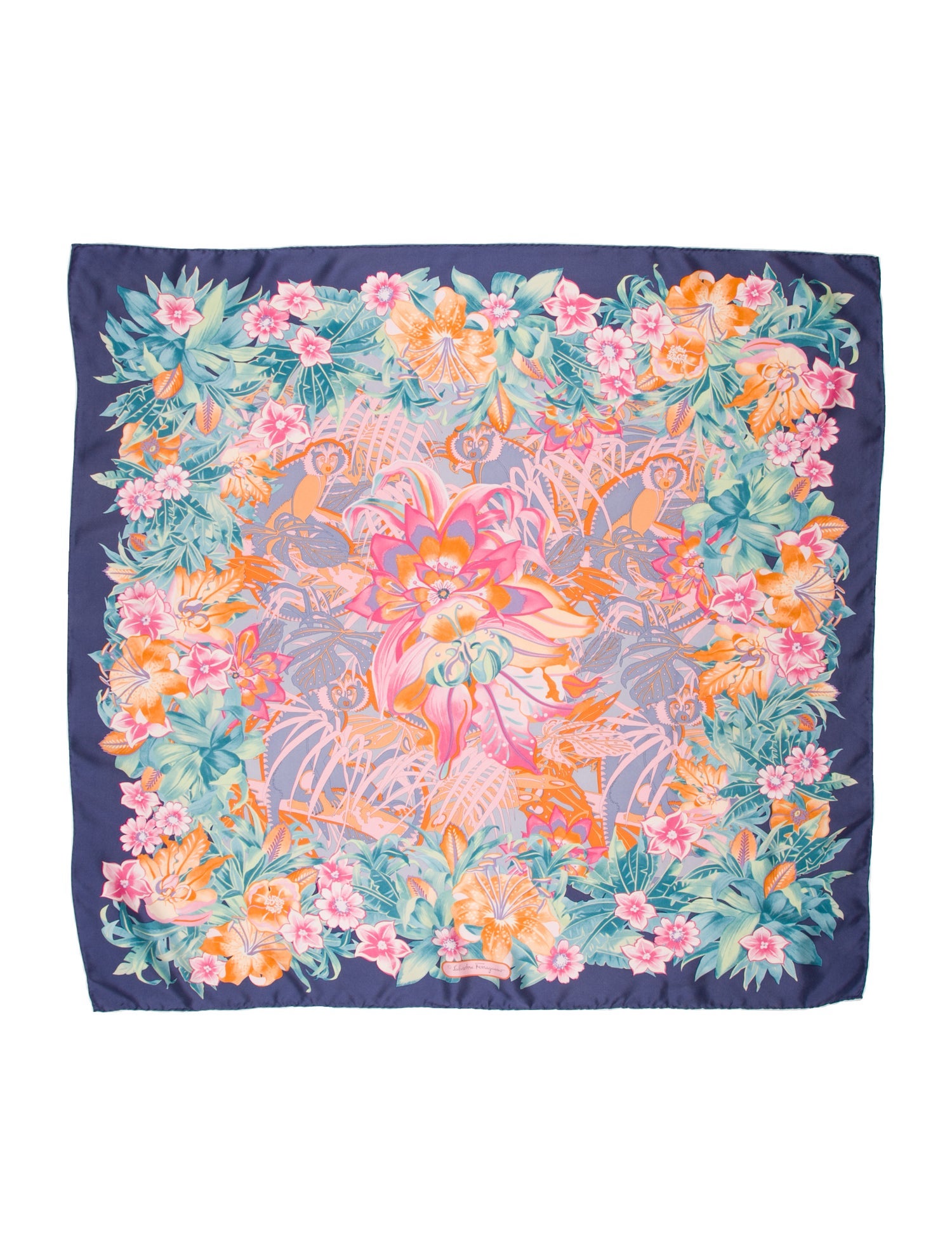 Salvatore Ferragamo Silk Floral Print Scarf