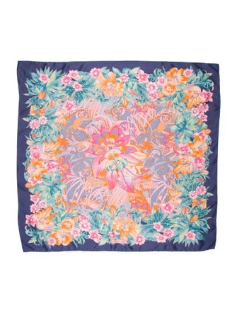 Salvatore Ferragamo Silk Floral Print Scarf