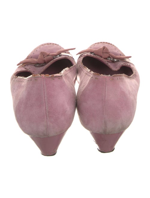 Salvatore Ferragamo Suede Grosgrain Trim Pumps