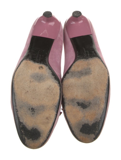 Salvatore Ferragamo Suede Grosgrain Trim Pumps