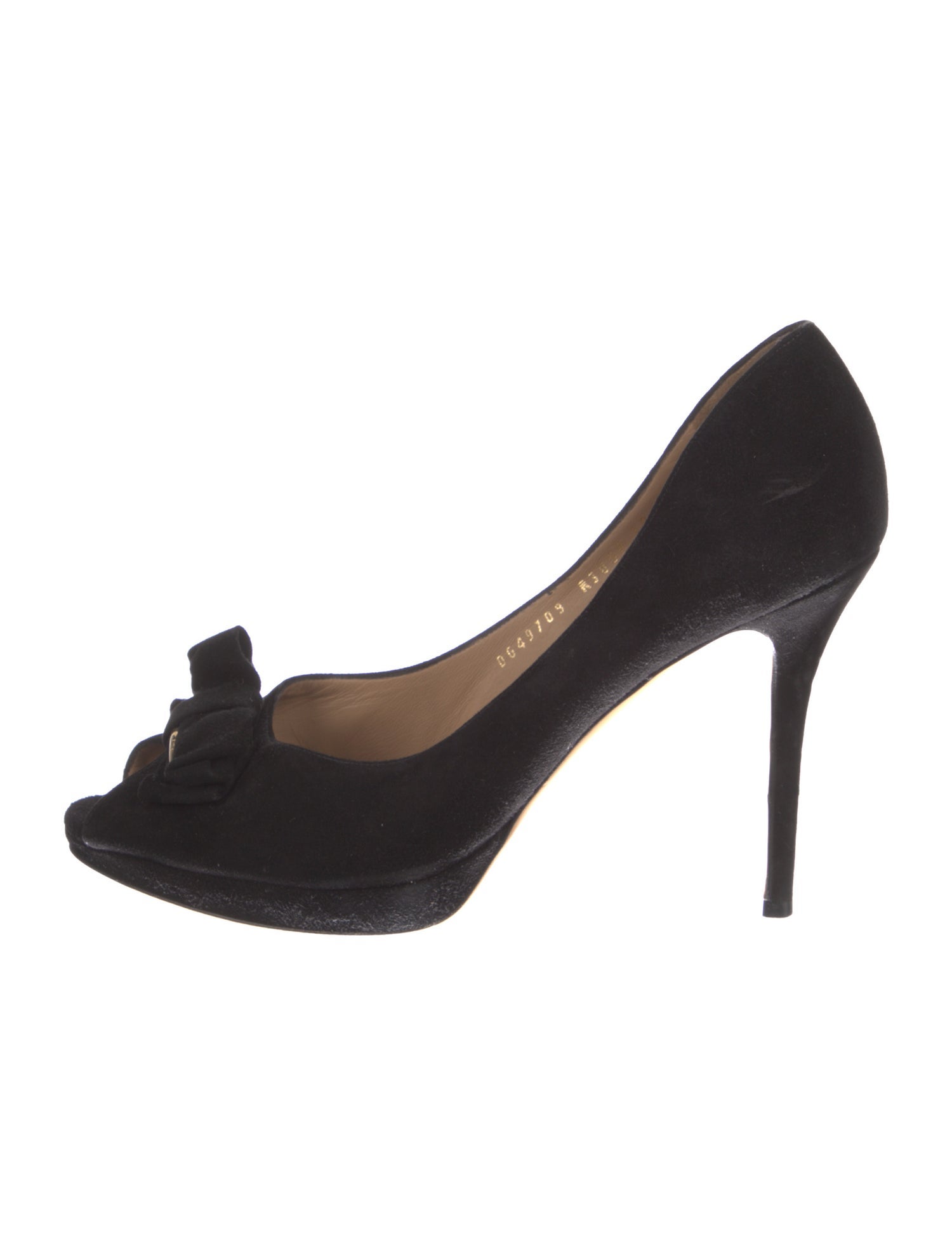 Salvatore Ferragamo Suede Bow Accents D'Orsay Pumps