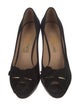 Salvatore Ferragamo Suede Bow Accents D'Orsay Pumps
