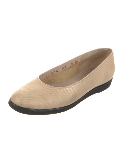 Salvatore Ferragamo Leather Animal Print Ballet Flats