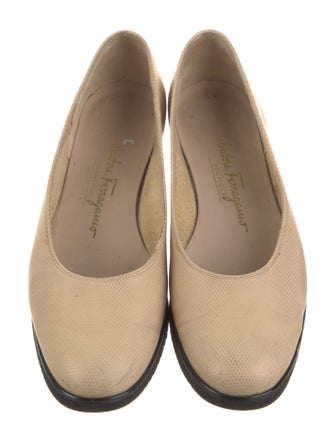 Salvatore Ferragamo Leather Animal Print Ballet Flats