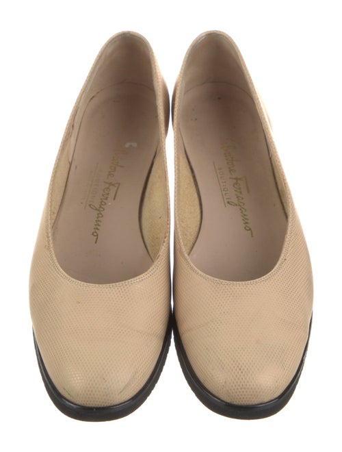 Salvatore Ferragamo Leather Animal Print Ballet Flats