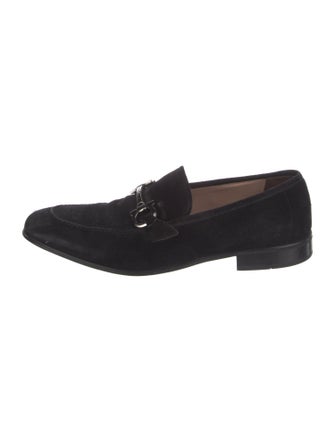 Salvatore Ferragamo Gancini Logo Suede Dress Loafers