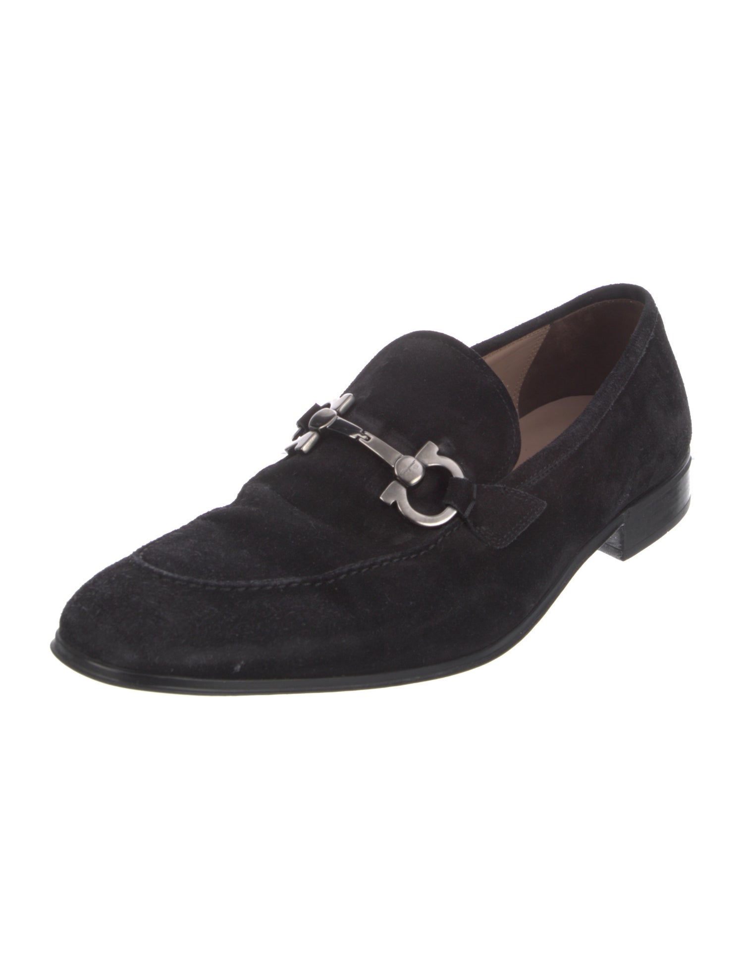 Salvatore Ferragamo Gancini Logo Suede Dress Loafers