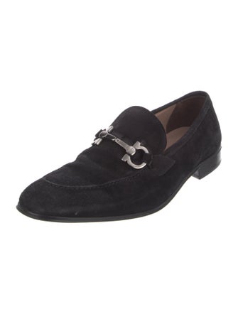 Salvatore Ferragamo Gancini Logo Suede Dress Loafers