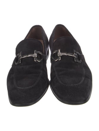 Salvatore Ferragamo Gancini Logo Suede Dress Loafers