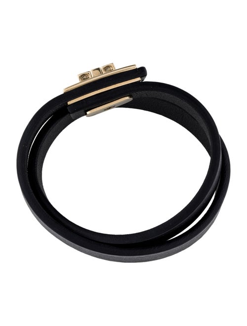 Salvatore Ferragamo Leather Double Wrap Bracelet