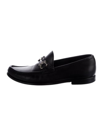 Salvatore Ferragamo Gancini Logo Leather Dress Loafers