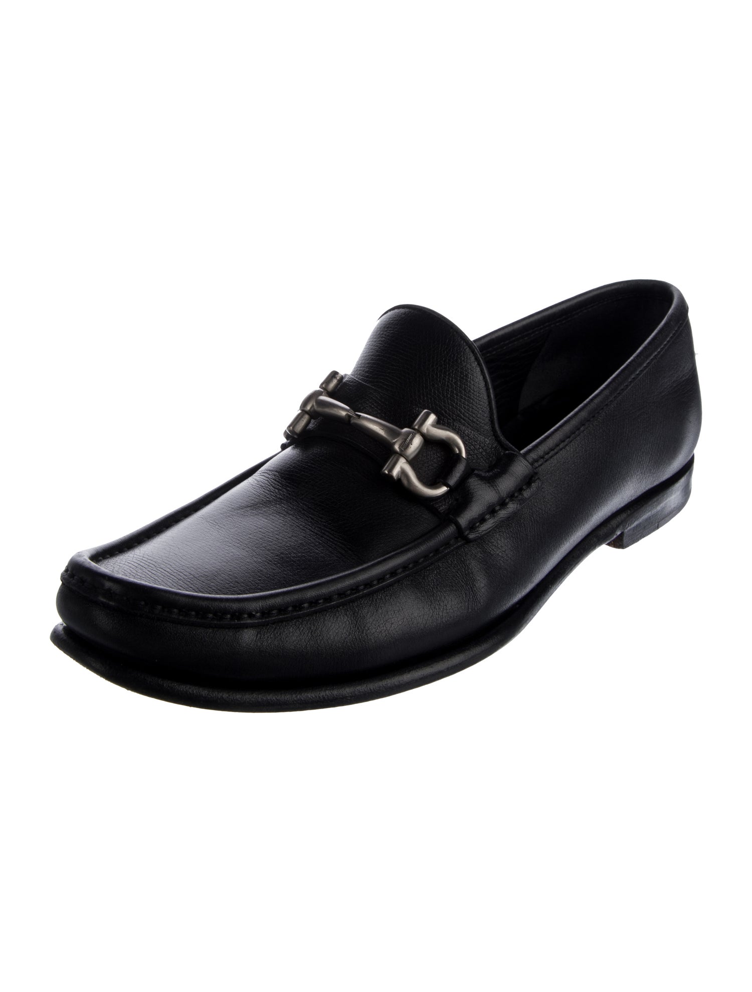 Salvatore Ferragamo Gancini Logo Leather Dress Loafers