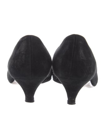 Salvatore Ferragamo Suede Chain-Link Accents Pumps