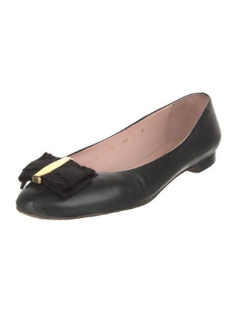 Salvatore Ferragamo Vara Bow Accent Leather Ballet Flats