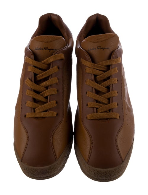 Salvatore Ferragamo Gancini Logo Leather Sneakers