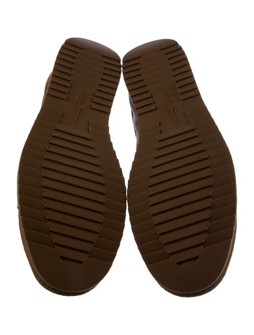 Salvatore Ferragamo Gancini Logo Leather Sneakers