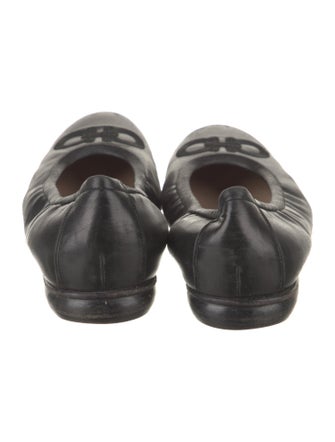 Salvatore Ferragamo Vara Bow Accent Leather Ballet Flats