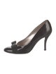Salvatore Ferragamo Patent Leather Bow Accents Pumps