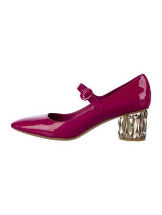 Salvatore Ferragamo Patent Leather Bow Accents Pumps