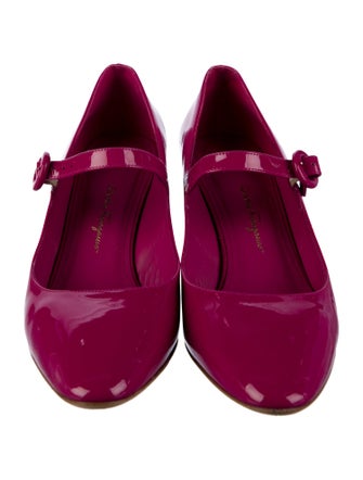 Salvatore Ferragamo Patent Leather Bow Accents Pumps