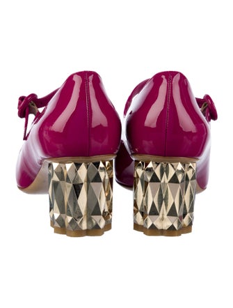 Salvatore Ferragamo Patent Leather Bow Accents Pumps