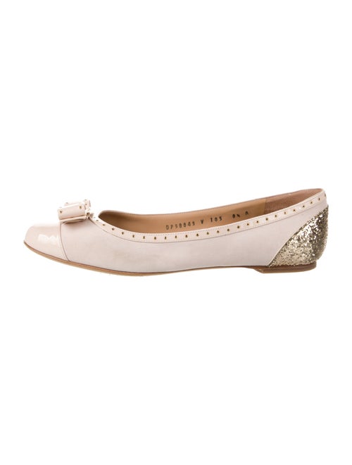 Salvatore Ferragamo Suede Glitter Accents Flats