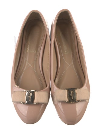 Salvatore Ferragamo Vara Bow Accent Patent Leather Ballet Flats