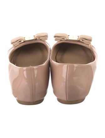 Salvatore Ferragamo Vara Bow Accent Patent Leather Ballet Flats